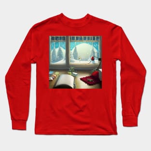 Christmas Vibes of Snowing Winter New Year Arriving Knitting Love and Blessed New Year Long Sleeve T-Shirt